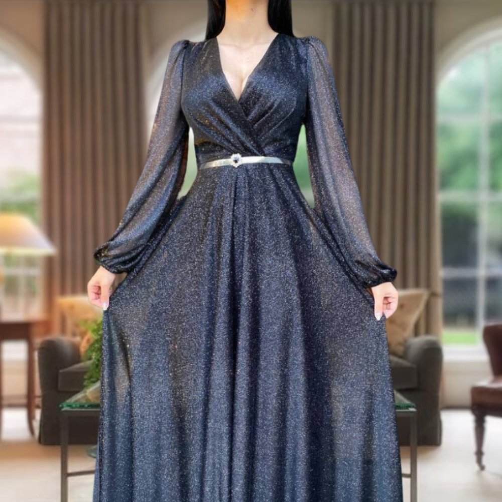 Enchanting Elegance: Woman's Stunning Evening Gown